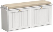 HOMCOM Bancă pantofar, mobilier pentru hol, pernuță tapițată, 2 sertare basculante, 8-10 perechi de pantofi | Aosom Romania