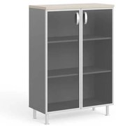 Dulap mediu Manager LUX 90 x 43 x 129,2 cm, salcâm deschis / gri