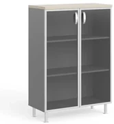 Dulap mediu Manager LUX 90 x 43 x 129,2 cm, salcâm deschis / gri