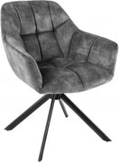 Set 2 scaune pivotante Papillon, catifea gri