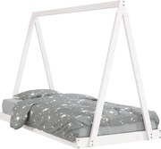 vidaXL Cadru de pat pentru copii, alb, 90x190 cm, lemn masiv de pin