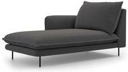 Șezlong divan cu cotieră pe partea stângă Cosmopolitan Design Vienna, gri închis