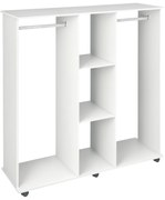 HOMCOM Dulap cu 5 Rafturi și 6 Roți, 120x40x128 cm, Negru | Aosom Romania