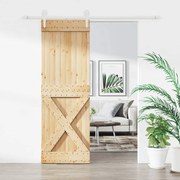 vidaXL Ușă glisantă cu set de feronerie 80x210 cm, lemn masiv de pin