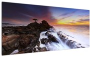 Tablou cu munți în ceață (120x50 cm)