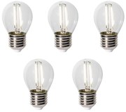 Set de 5 becuri LED E27 P45 cu senzor crepuscular 3W 250 lm 3000K
