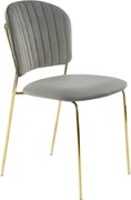 Scaun tapitat K499, gri/auriu, stofa catifelata, 47x56x85 cm