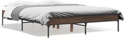 vidaXL Cadru de pat, stejar maro, 120x200 cm, lemn prelucrat și metal
