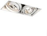 Spot integrat alb GU10 AR70 Trimless cu 2 lumini - Oneon