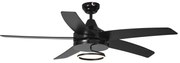 Ventilator de tavan negru 132cm incl. LED cu telecomandă - Cool Anello