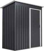 Outsunny Magazie Scule Cu Usa Glisanta Negru Usor De Montat Cu 6 Compartimente Stil Modern 163x89x182 cm | Aosom Romania