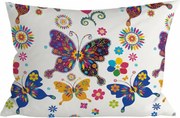 Fata de perna din microfibra FLUTURE COLORAT 70x90 cm, alb