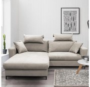 Colțar extensibil L HORTA, cu spațiu de depozitare, stânga, gri