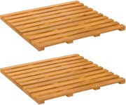 vidaXL Covoraș de baie Simplu Maro 100 x 53 cm lemn