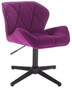 HR111CROSS Scaun Fucsia Catifea cu Bază Neagră