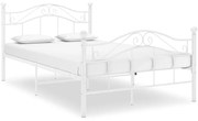 vidaXL Cadru de pat, alb, 120x200 cm, metal
