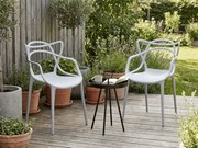Set de gradina KATO SIRVON - 2 scaune si masa rotunda, negru/gri deschis