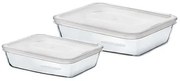 Pyrex Set de recipiente din sticlă 2 buc., 1,5 l +2,6 l