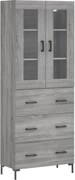 vidaXL Dulap înalt, gri sonoma, 69,5x34x180 cm, lemn compozit