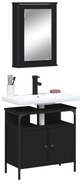 vidaXL Set mobilier de baie, 2 piese, negru, lemn compozit