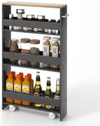 Raft de depozitare pe 4 niveluri, cu rafturi deschise, gri