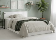 Pat dublu Culoare alb, SOFIA 160 x 200 cm Saltele: Cu saltele Somnia 18 cm, Somiera pat: Cu lamele drepte