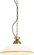 Lampă suspendată clasică bronz cu sticlă opal - Katarina