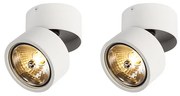 Set de 2 spoturi albe rotunde reglabile - Go Nine