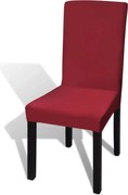 vidaXL Huse de scaun elastice drepte, 6 buc., roșu bordo