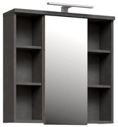 Dulap de baie suspendat cu oglindă VENOM, antracit/maro