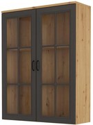 Vitrină (Suprastructură) Flaminia 2D (stejar artisan + grafit). 1035361
