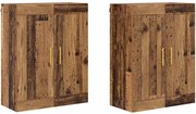 vidaXL Cabinet suspendat Pe perete 2 pcs Lemn vechi 69,5 x 34 x 90 cm