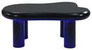 Masă de cafea în formă de nor, din MDF cu iluminare LED și sertar, 98x65,5x40 cm, Negru