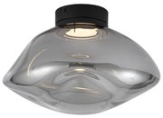Plafonieră de design neagră cu sticlă fumurie - Gemma