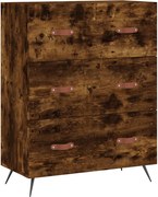 vidaXL Comodă cu sertare, stejar afumat, 69,5x34x90 cm, lemn prelucrat