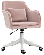 Vinsetto Scaune de Birou cu Masaj, cu 2 Puncte de Vibrații, Alimentare USB, Înălțime Reglabilă, 57x70x78-86 cm, Roz | Aosom Romania