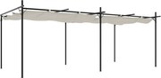 vidaXL Pergola cu acoperiș retractabil, crem, 589x292x230 cm