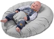 Perna multifunctionala Hanna Plus Grey Dots,transformabila in perna gravide, alaptare si sezlong bebe