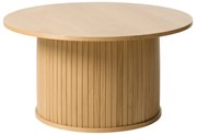 Măsuță de cafea în culoare naturală rotundă cu aspect de lemn de stejar ø 90 cm Nola – Unique Furniture