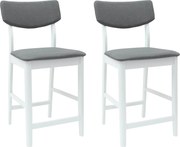 vidaXL Scaune de dining 2 pcs Alb 48 x 49 x 95 cm