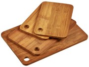 Set de 4 tocătoare din bambus închis la culoare