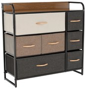 Comoda cu sertare din material textil, bej/maro deschis/maro inchis, HAZEL TYP 3