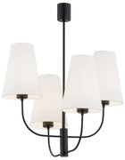 Lustra cu 4 brate design modern Safiano alb, negru