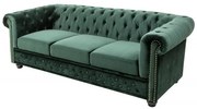 Canapea clasica stil englezesc Chesterfield II 3 locuri, verde