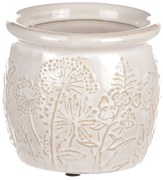 Ghiveci ceramic pentru flori de câmp, bej,diametru 11 cm x 10 cm