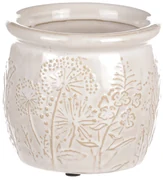 Ghiveci ceramic pentru flori de câmp, bej,diametru 11 cm x 10 cm