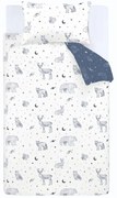Lenjerie de pat pentru copii din flanelă pentru pat de o persoană 135x200 cm Starlight Animals – Bianca