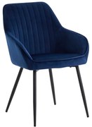 Set de scaune de sufragerie albastru închis cu cotiere 2 buc. tapițat Nolan Stripe – Unique Furniture