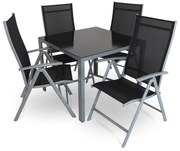 Set de gradina Alvero 2, patrat - 4 locuri, negru/gri