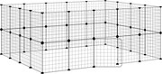 vidaXL Cușcă animale de companie cu ușă 36 panouri negru 35x35 cm oțel